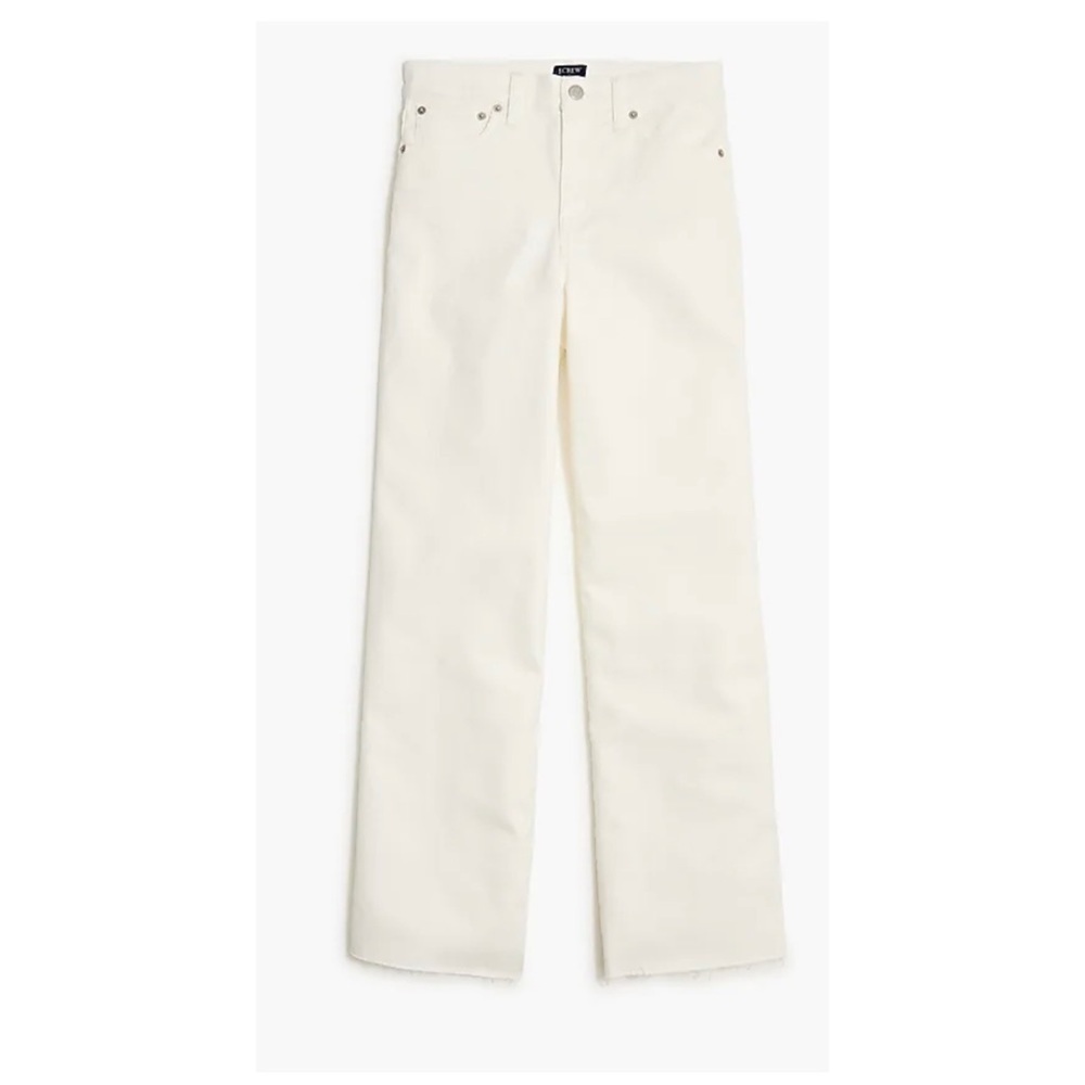 J crew wide leg jeans all day stretch ivory white